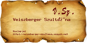 Veiszberger Szultána névjegykártya